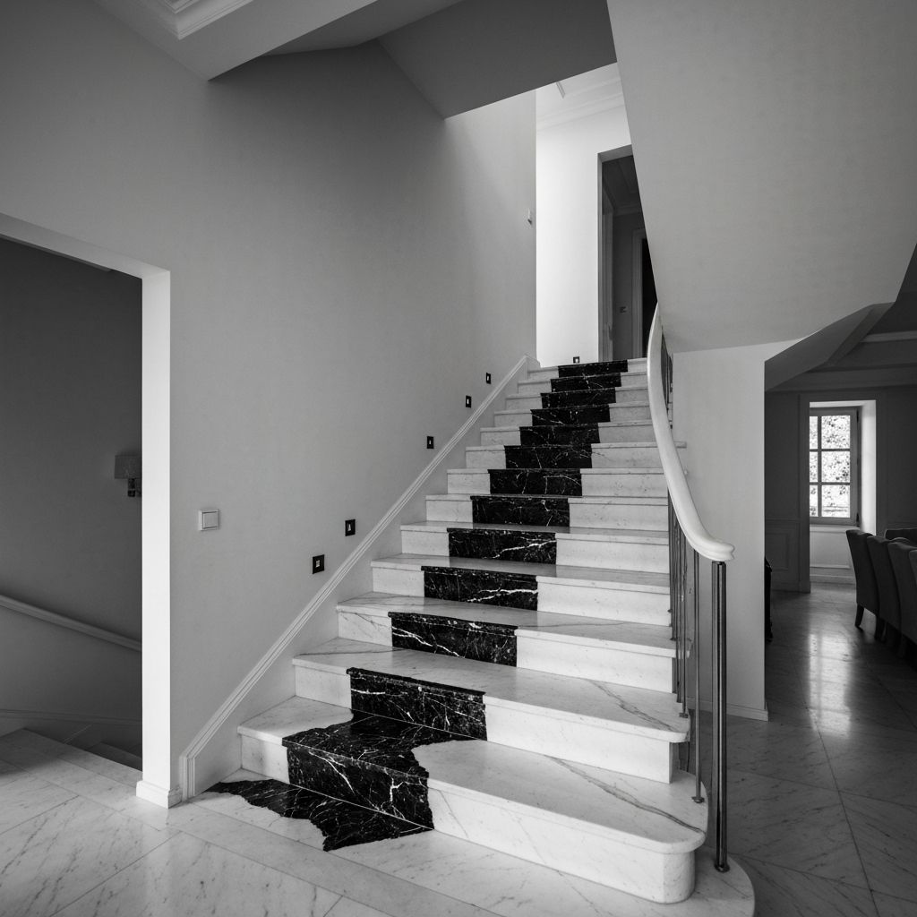 Escada em mármore da Marmo e Design